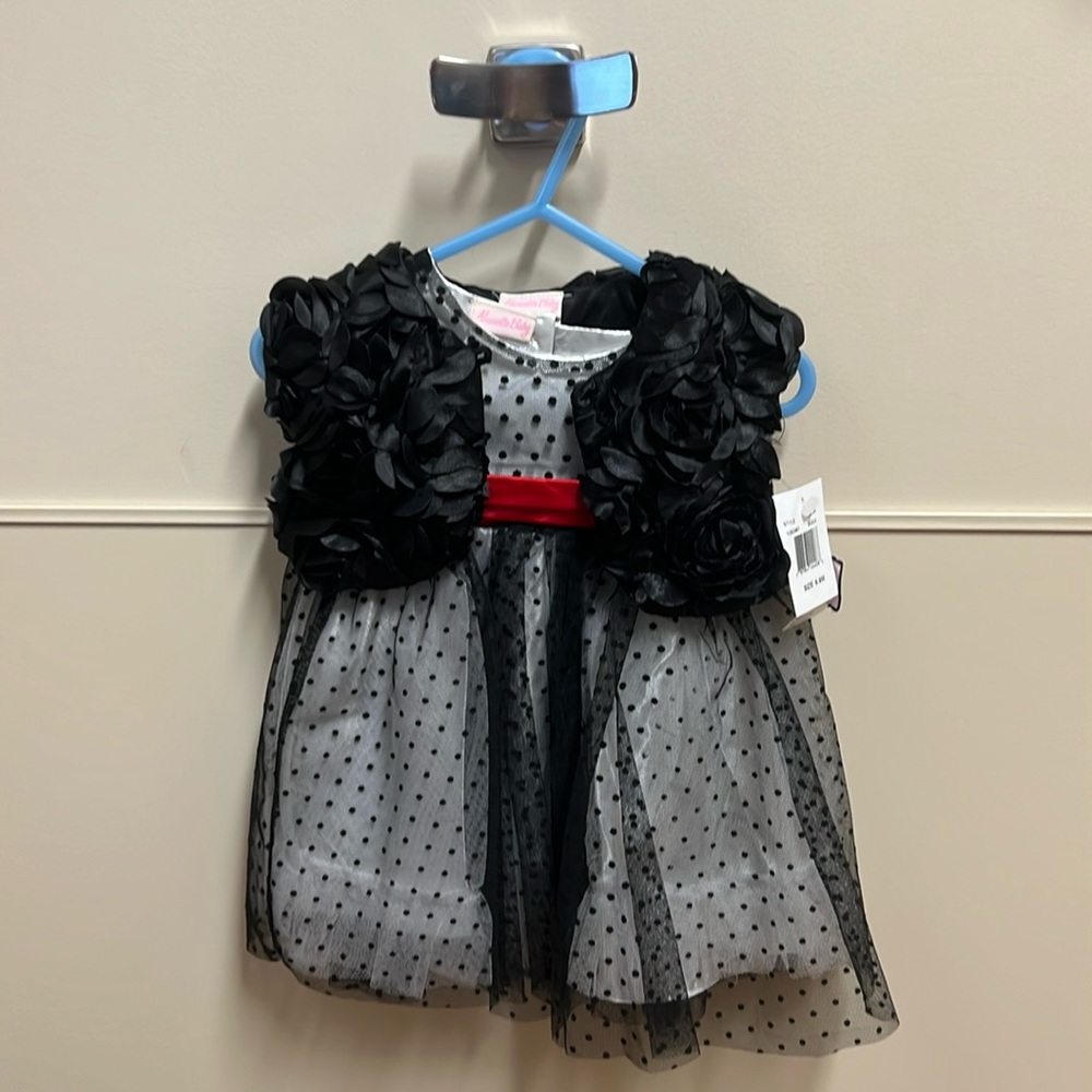 Black red white holiday dress with vest